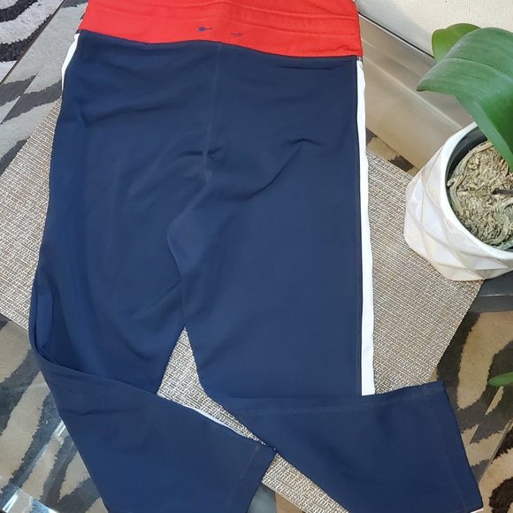 The Upside | Cropped Leggings Capris 3/4 US 4 AU XS Blue Red White Drawstring - Picture 4 of 6
